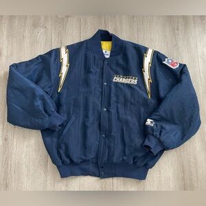 Vintage 90s Starter San Diego Chargers Jacket Men’s Size Large Navy Blue NFL